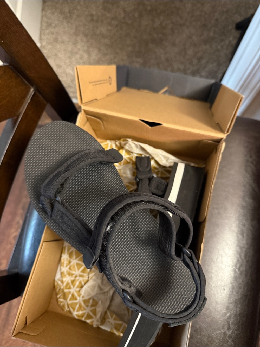 Teva Black Strappy Sport Sandals